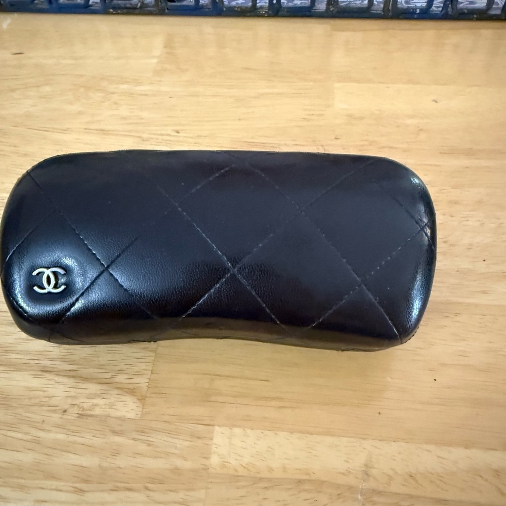 CHANEL Black Quilted Eyewear Pouch